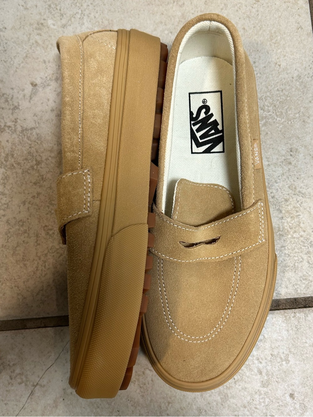 Vans Men's Tan Suede Slip-On Penny Loafers - Picture 3 of 5
